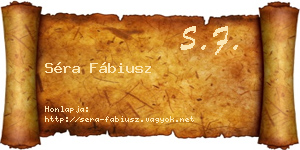 Séra Fábiusz névjegykártya